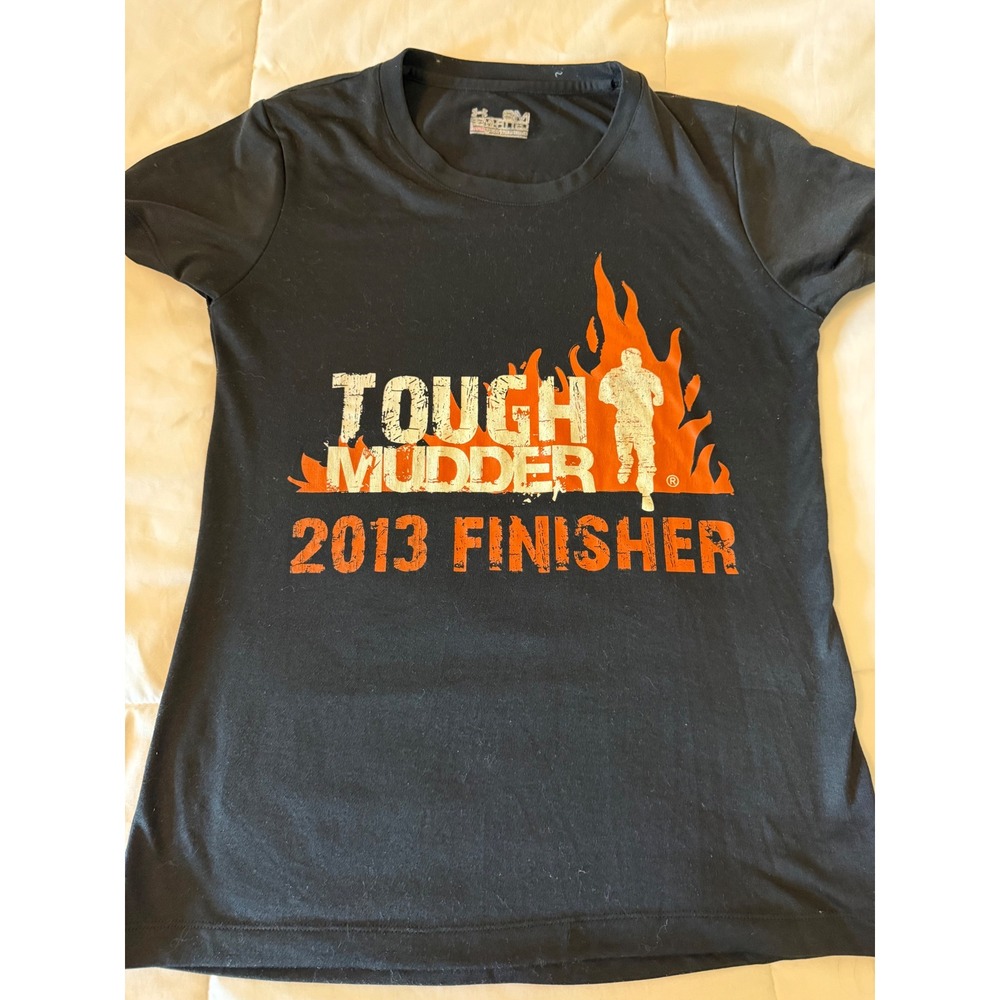 Under Armour Tough Mudder 2013 Finisher Shirt Womens SM Black HeatGear Tee